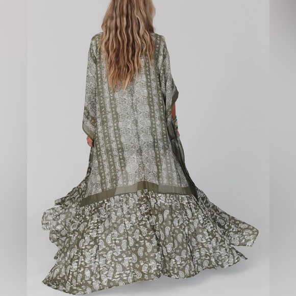 Mossy Maxi Free Flow Paisley Duster Kimono - Picture 4 of 6